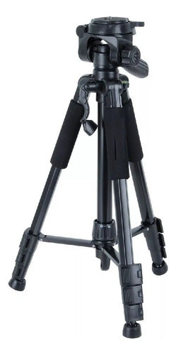 Black & White Professional Tripod for Cell Phone Camera with Laser Level 1.50 Mts 0