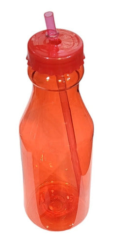 JRETRO Plastic Bottle with Straw Lid 1