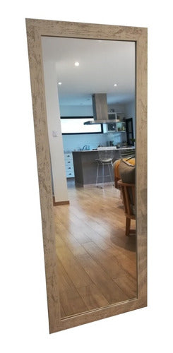 Patinated Wood Frame Mirror 6.5cm 130x47cm Premium! 0