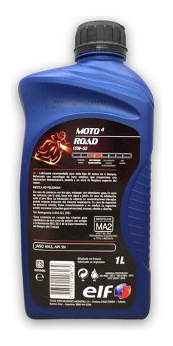 Elf 15w50 Moto 4 Road Oil 4 Lts. (4 Bidons Of 1lt) 1