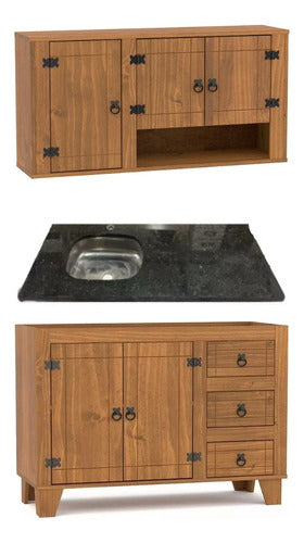 Kapan Under Counter + Overhead Wooden Cabinet + Labrador Granite Sink 0