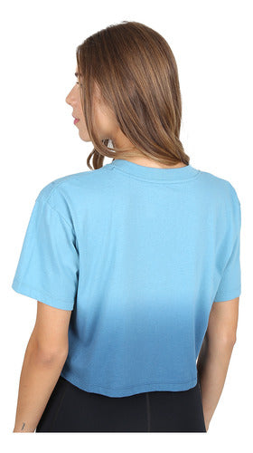 Under Armour Dip Dye Crop Training Top for Women in Blue 1