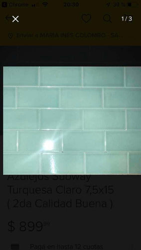 Ceramica 7,5x15 Verde Tifany M2 1