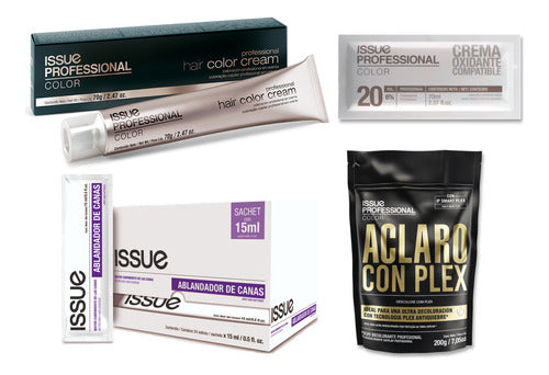 Issue Professional Kit: 24 Tinturas + 24 OX + 24 Ablandadores + Polvo Plex 200 0