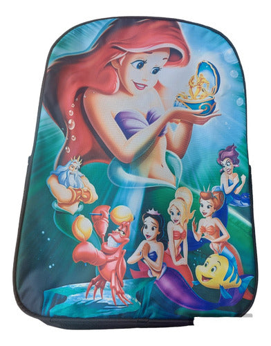 Genérica Mochila Infantil Escolar Lona O Liceal La Sirenita Ariel 1