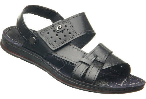 Men's Leather Sandals Pegada Ojota 132802-05 Elis Calzados 0