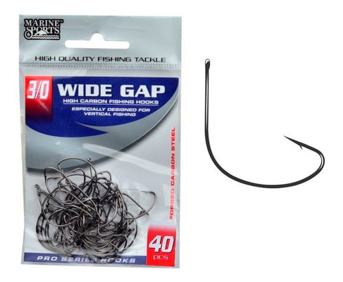 Marine Sport Wide Gap Hook for Brotolus and Catfish River N° 2/0 X 40 Uni 0