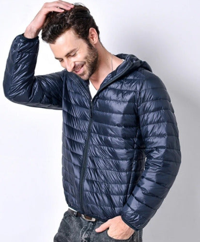 Men's Imported Inflatable Jacket with Faux Fur in Special Sizes 4