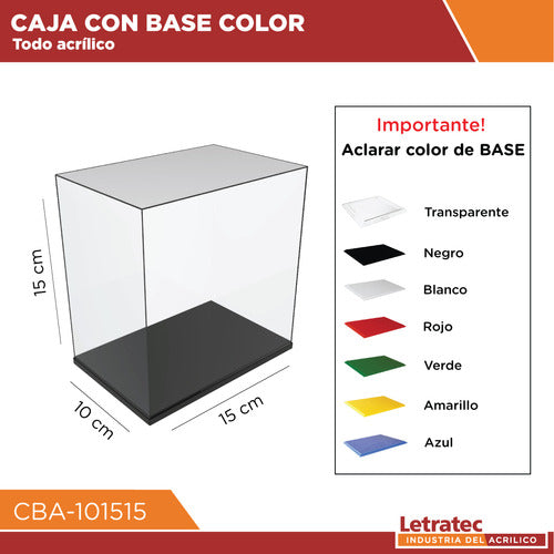 LETATEC Caja Acrílica Con Base, Vitrina P/ Coleccionables Cba-101515 1