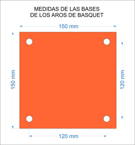 Aro Básquet Profesional Fijo Reforzado Macizo Con Red 5