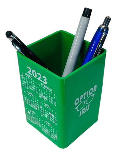 100 Colorful Pen Holders with Logo and 2019 Calendar 58