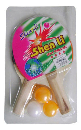 Shen Li Set Ping Pong 2 Paletas + 3 Pelotas 3