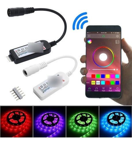 Bluetooth RGB LED Controller with Mobile App Control 6A 12V 4