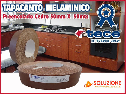 Tece Filo Melaminico Preencolado Cedro 50mm X 50metros 1