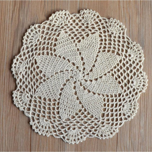 SouthMage 4 Hand Crochet Round Lace Doilies 12 Inches 4