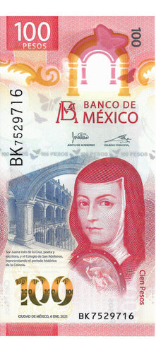 México Billete De Polímero 100 Pesos 2021 - Pick 134 - Unc 0