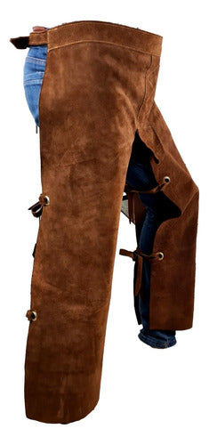 Leather Leg Guard-Chaps Straight with Brass Eyelet (74905) 6