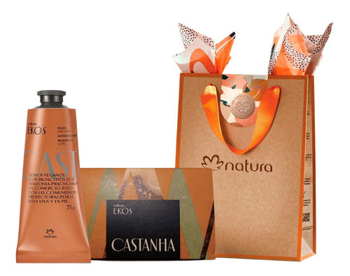 Natura Ekos Castaña Kit: Soap Box + Hand Cream - Kit Caja De Jabones + Crema Castaña Ekos Natura - Lvdm