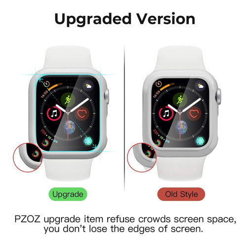 Pzoz Compatible for Apple Watch Series 6/5/4/SE 40mm Case with Screen Protector - White 4