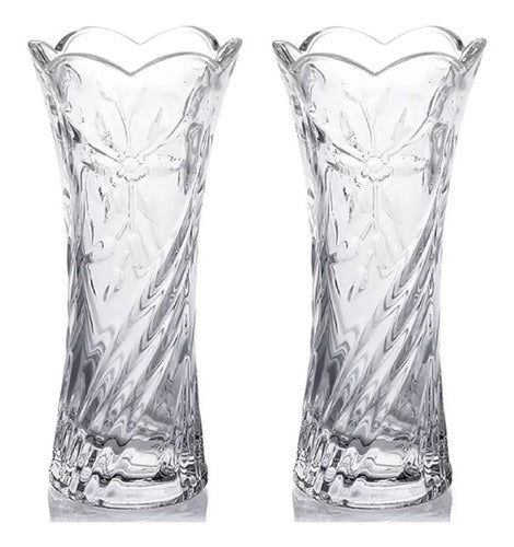 Vaso Arranjo Transparente Solitário Gaya Decoração 19cm 2 Un 0