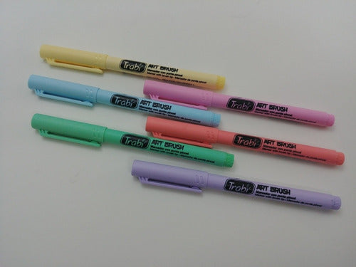 Trabi Art Brush Lettering Markers Set of 6 Pastel 3