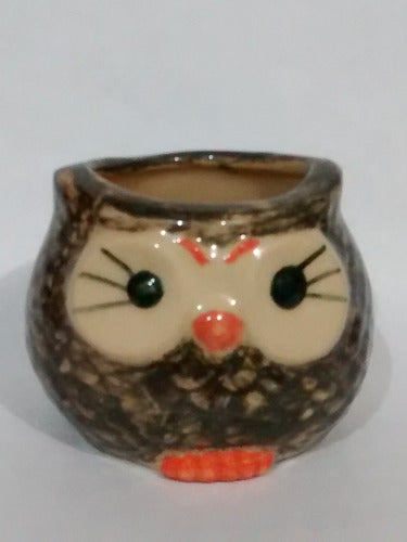 Owl Pencil Holder and Planter, Gray 0