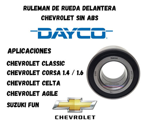 Dayco Front Bearing for Chevrolet Corsa, Agile, Celta 1