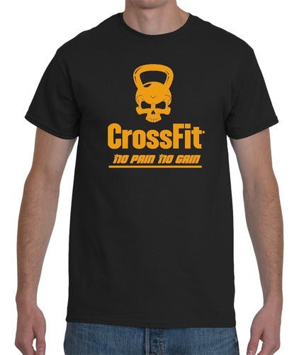 Ear Outdoor No Pain No Gain Kettlebell Premium Cotton Crossfit T-Shirts 0