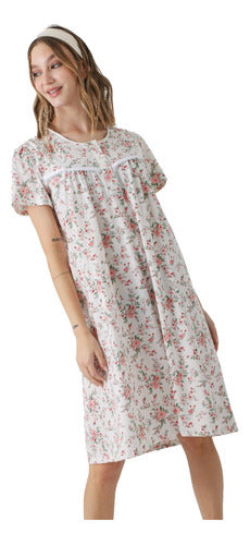 Short-Sleeve Floral Print Nightgown by Barbizon By Kpk 0