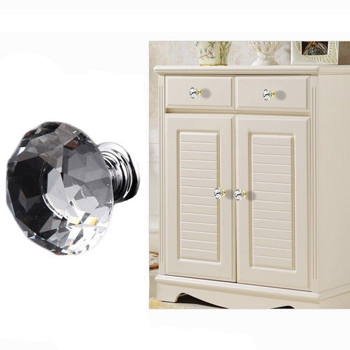 Crystal Faceted Drawer Knob. Sphere. Diamond, X 9 6