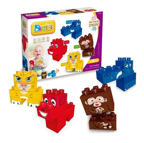 Bimbi Animal Emotion Building Blocks - Lloretoys 0