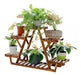 Wooden Plant Stand with Wheels Pot Holder J6 Shelves 8