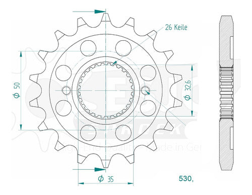 RA 17 Tooth Sprocket for Royal Enfield 500 Classic CAD 530 1