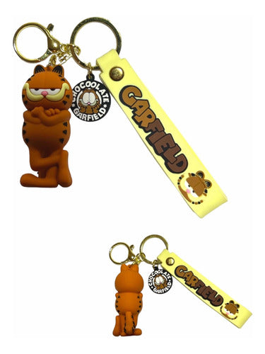 Garfield Cat Keychain - Hungry + Sarcastic + Lasagna 0
