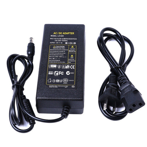 2pcs 12v 5a Ac Fuente Ac Adaptador Cargador Pc Led Luz Cámar 1