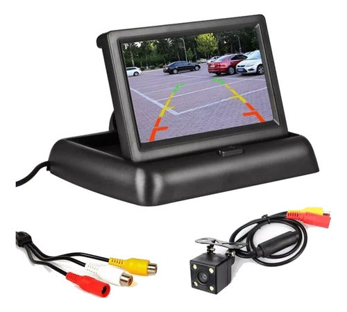 Pantalla Monitor Rebatible Lcd 4.3  + Camara Estacionamiento 0