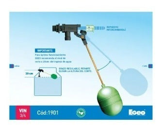 High and Low Pressure Float Valve with 3/4" Plastic Ball EGEO 5