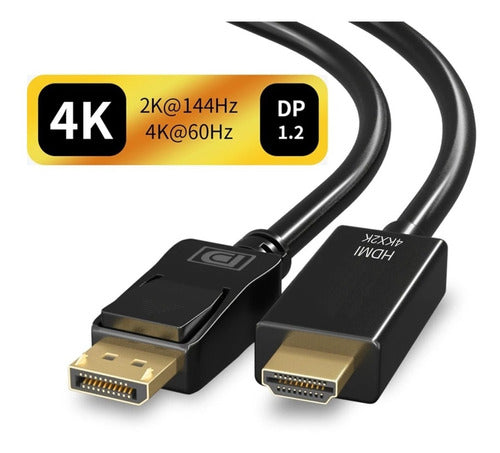 Compu Paso del Rey® Cable Adapter DisplayPort - HDMI 4K 3D Gold Connectors 0