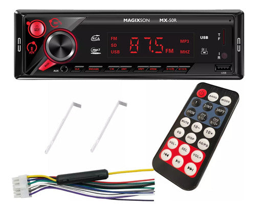 Magixson Combo Estereo Bluetooth Auto Led 1 Din Parlantes 5 Pulgadas 2