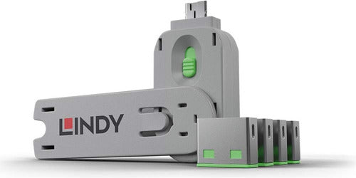 Bloqueador De Puertos Usb Lindy - Pack 4u. Verde (40451) 0