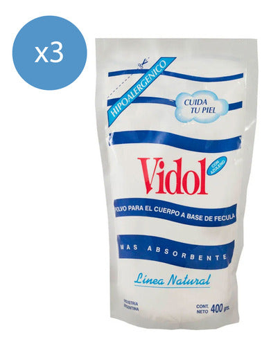 Pack Polvo Fécula Repuesto Vidol 400 Gr 0