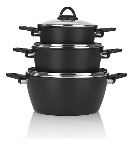 LeviBlanc Pack of 3 Non-Stick Teflon Cookware - Sizes 16, 20, 24 0