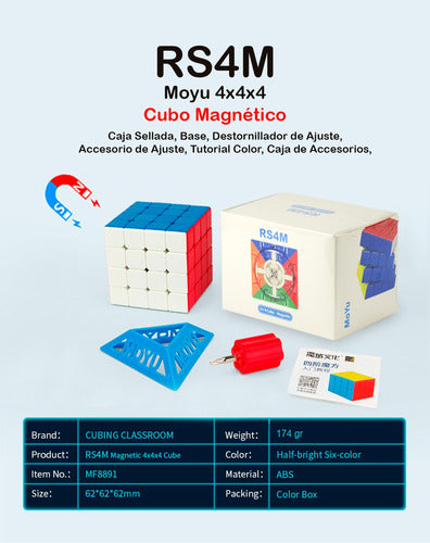 Moyu Pack 3 Cubos RS2M V2 RS3M RS4M Magnéticos 2x2 3x3 4x4 1