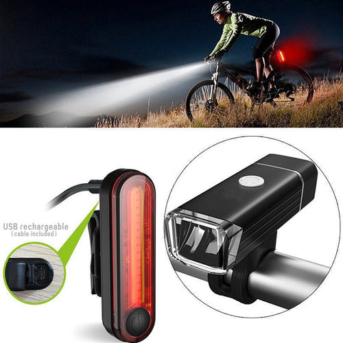 Usb Recargable Impermeable Bicicletas Bicicleta Cabeza Luz L 1