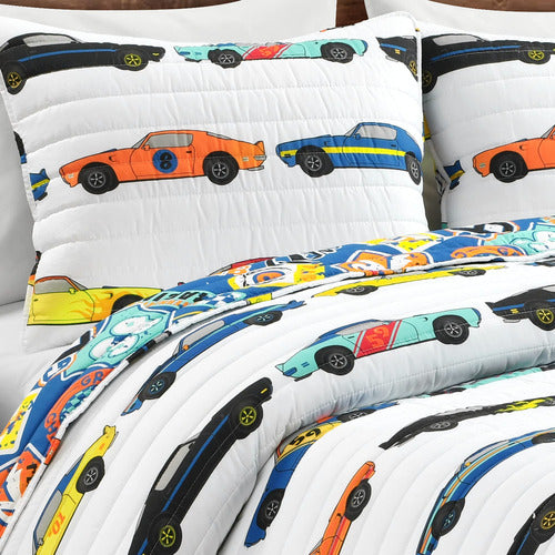 Juego De Cama De Coches De Carreras Para Niños 2 Piezas Reve 2