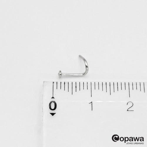 18k White Gold Nostril Nose Ring with 1mm White Cubic Zirconia Stud by Copawa 3