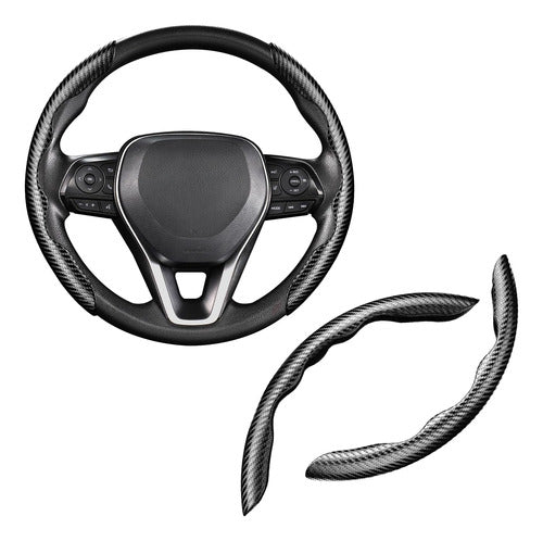 Cartist Carbon Fiber Universal Steering Wheel Cover, Black 0