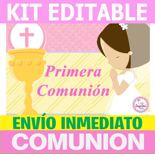 Kit Imprimible Comunión Editable Powerpoint 3