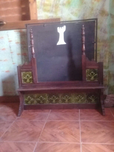 Alsada De Mueble Antiguo 1890 Con Mayolicas Inglesas 0