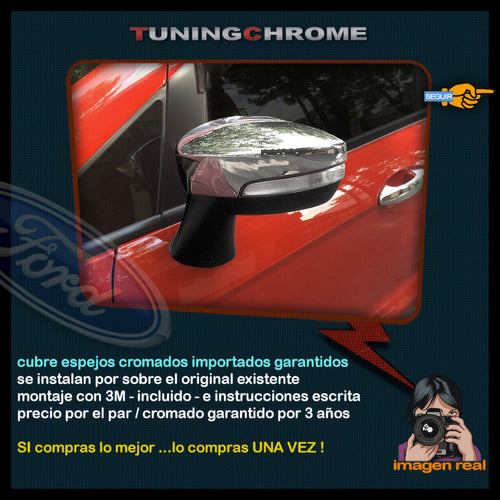 Ecosport 2013+ Par De Cubre Espejos Cromados Tuningchrome 3